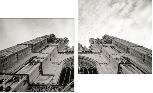 Cathedral of St. Michael view from the ground - b&w - Two-piece canvas print, Diptych