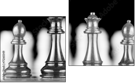 Four chess piece - Two-piece canvas print, Diptych
