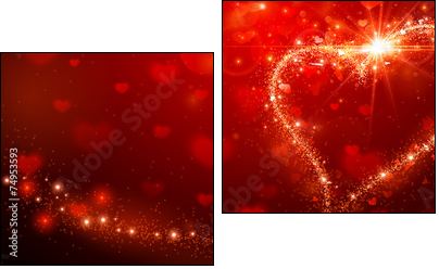Valentines Day background - Two-piece canvas print, Diptych
