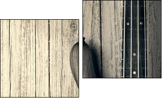 bass on wood vintage photo - Two-piece canvas print, Diptych