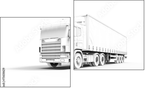 Truck toon - Two-piece canvas print, Diptych