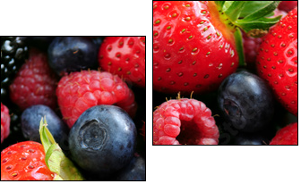 Assorted fresh berries - Two-piece canvas print, Diptych