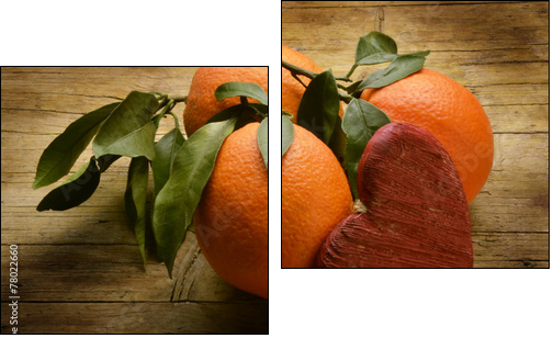 Appelsiner pÃ¥ jakt etter ekte kjÃ¦rlighet - Two-piece canvas print, Diptych