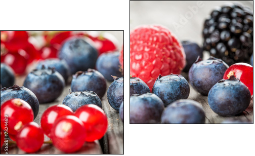 Blueberries background - Two-piece canvas print, Diptych
