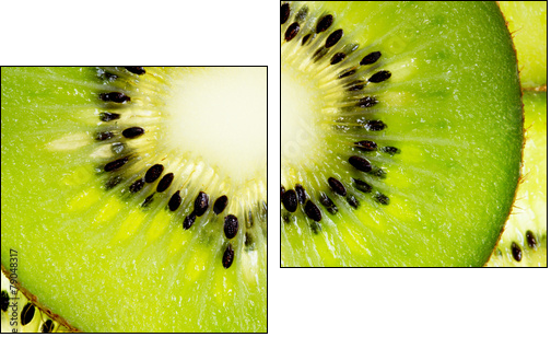 Close up of a healthy kiwi fruit - Two-piece canvas print, Diptych