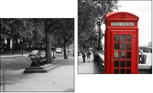 London Telephone Booth - Two-piece canvas print, Diptych