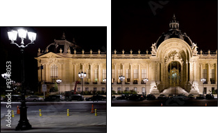 Petit Palais (Small Palace) in Paris at night - Two-piece canvas print, Diptych