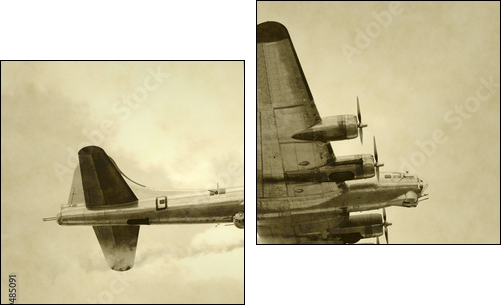 World War II era American bomber - Two-piece canvas print, Diptych