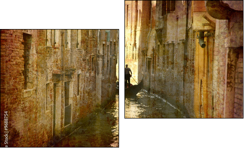 Postcard from Italy. - Gondola - Venice. - Two-piece canvas print, Diptych