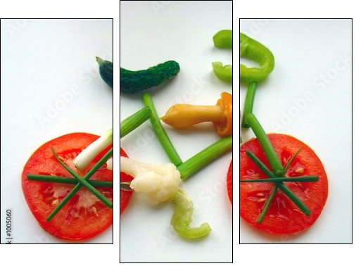 eat healthy! - Three-piece canvas print, Triptych