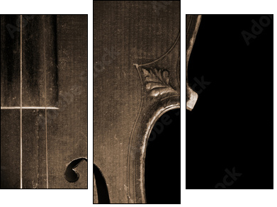 Part of vintage violin - Three-piece canvas print, Triptych