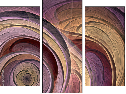 Floral fractal - Three-piece canvas print, Triptych