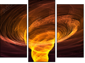 fire tornado - Three-piece canvas print, Triptych