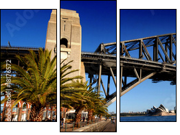 Sydney Harbour Bridge PanoramaColour - Three-piece canvas print, Triptych