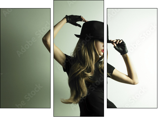 Young dancing woman - Three-piece canvas print, Triptych