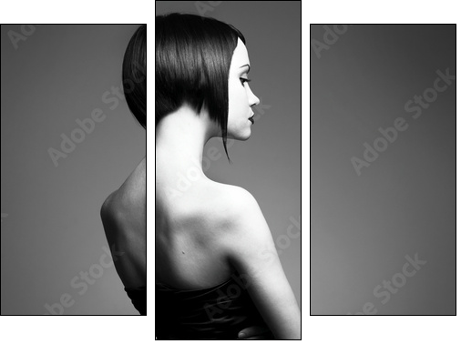 Elegant lady with stylish hairstyle - Three-piece canvas print, Triptych