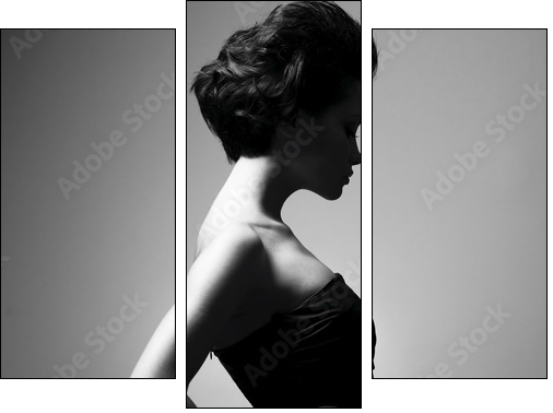 Elegant lady with stylish hairstyle - Three-piece canvas print, Triptych