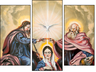 Sacred Trinity and the Mother of god - Three-piece canvas print, Triptych