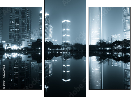night view of shanghai - Three-piece canvas print, Triptych