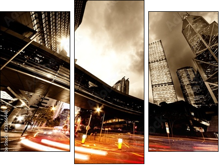 Fast moving cars at night - Three-piece canvas print, Triptych