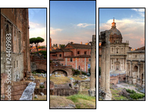 rome hdr panoramic view - Three-piece canvas print, Triptych