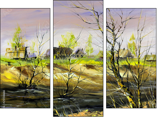 Winter landscape - Three-piece canvas print, Triptych