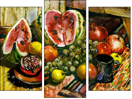 Fruit still-life - Three-piece canvas print, Triptych