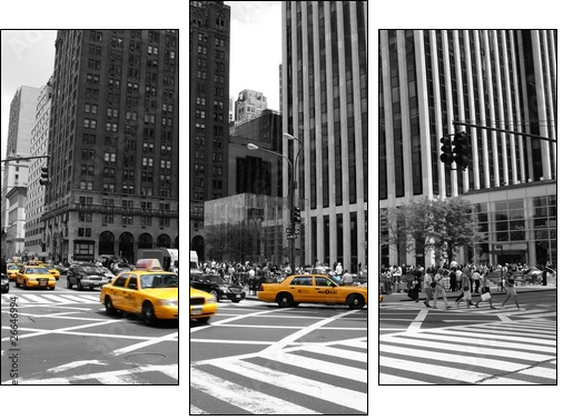 NYC Taxi - Three-piece canvas print, Triptych