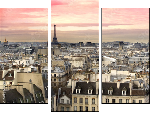 Paris Aussicht Eiffelturm - Three-piece canvas print, Triptych