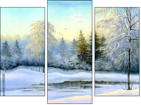 Winter wood - Three-piece canvas print, Triptych