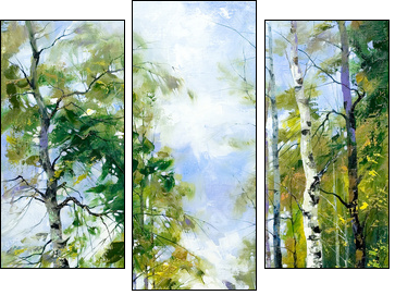 Wood road - Three-piece canvas print, Triptych