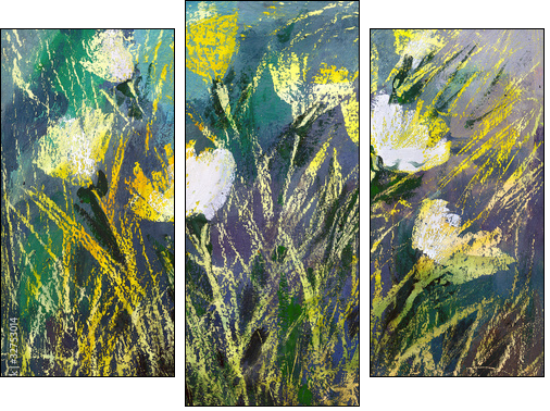 Wild flowers - Three-piece canvas print, Triptych