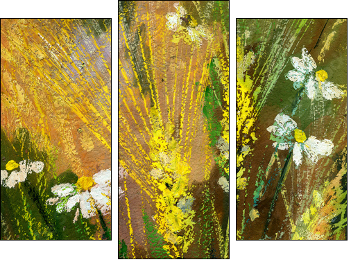 Wild flowers - Three-piece canvas print, Triptych