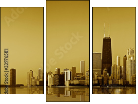Chicago gold coast. - Three-piece canvas print, Triptych