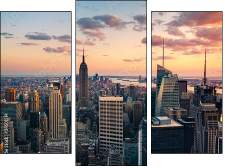 New York Empire state building Times square - Three-piece canvas print, Triptych