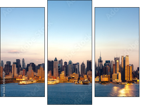 New York skyline - Three-piece canvas print, Triptych