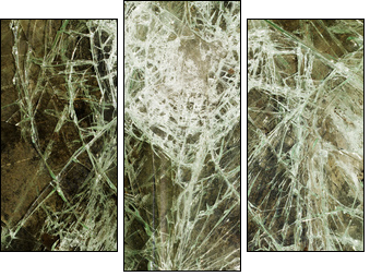 Glass cracked broken - Three-piece canvas print, Triptych