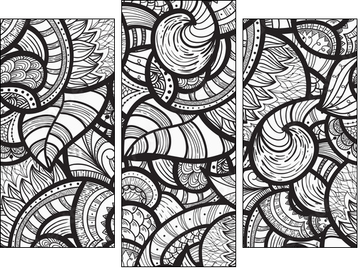 vector seamless ethnic doodle pattern - Three-piece canvas print, Triptych