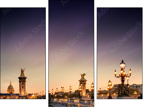 Pont Alexandre III, Paris - Three-piece canvas print, Triptych