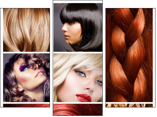 Hair Collage. Hairstyles - Three-piece canvas print, Triptych