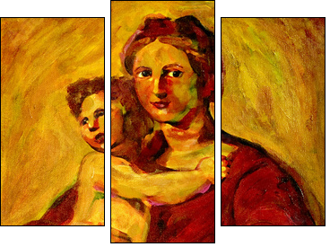 Madonna and Child Painting - Three-piece canvas print, Triptych
