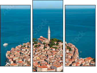 Luftaufnahme von Rovinj-Istrien im Sommer. - Three-piece canvas print, Triptych