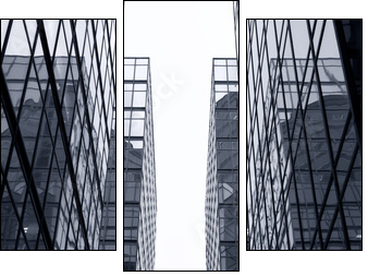 Glass Office Skyscrapers, Hong Kong - Three-piece canvas print, Triptych