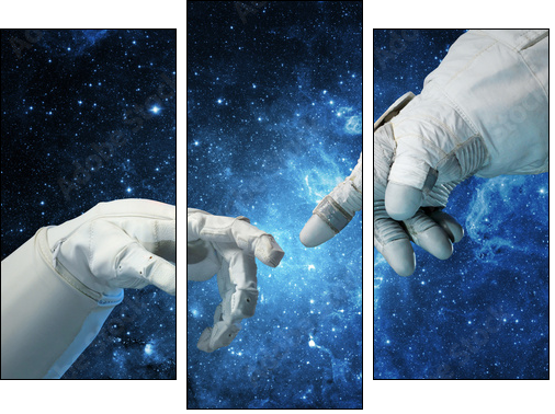 New technologies in space. Concept - Three-piece canvas print, Triptych