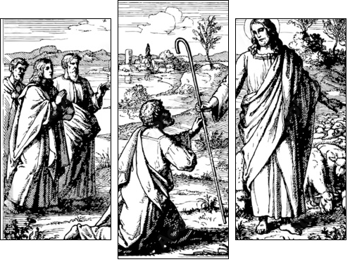 Good Shepherd - Three-piece canvas print, Triptych