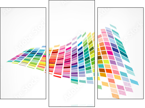 Colorful background mosaic pattern design, vector - Three-piece canvas print, Triptych