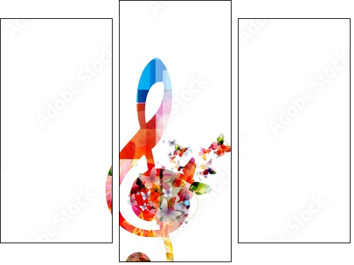 colorful music background - Three-piece canvas print, Triptych