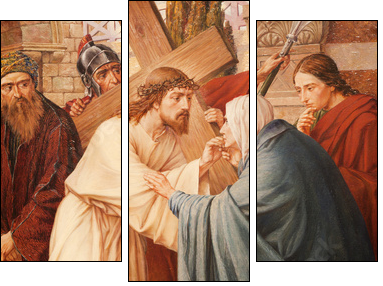 Gent - Jesus and Mary on the cross way -  st. Peter s church - Three-piece canvas print, Triptych