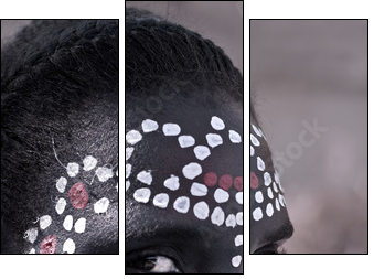 Tribal face - Three-piece canvas print, Triptych