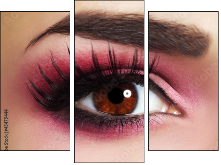 Red Eye Makeup - Three-piece canvas print, Triptych
